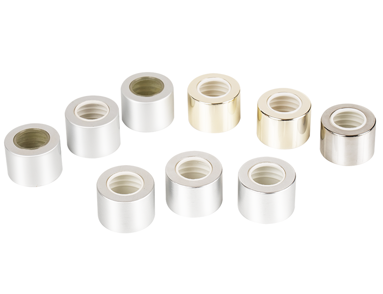 Accessoire de couvercle cosmétique en aluminium en aluminium